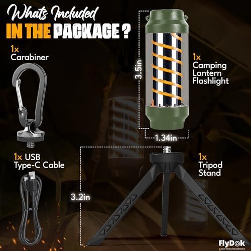 Rechargeable LED Outdoor Camping Lantern Flashlight - IP6X Waterproof, USB-C Rec... - Image 7