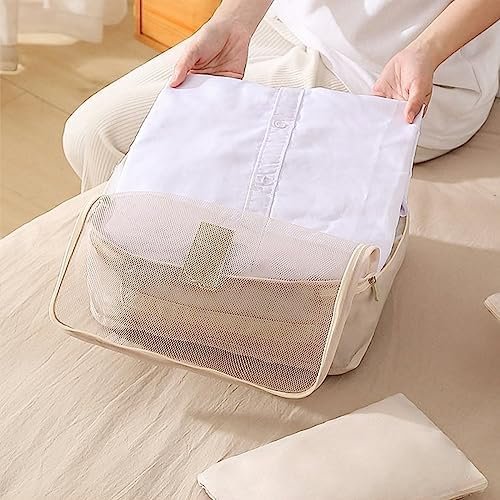 Laebevon 7 Set Packing Cubes with Shoe Bag - Travel Luggage Organizer, Beige - Image 8