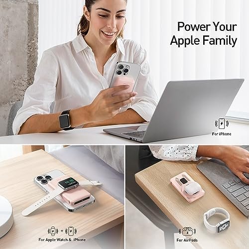 iWALK MAG-X Magnetic Wireless Power Bank with iWatch Charger,10000mAh PD Fast Ch... - Image 4