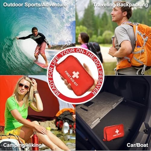 First Aid Kit 184Pcs, First Aid Kit Travel, Mini Travel First Aid Kit for Home, ... - Image 5