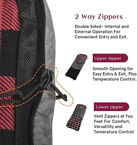 Coastrail Outdoor Sleeping Bag for Adults, XL THREE-ZONE Thickened Design Warm a... - Image 5