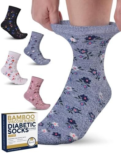 Pembrook Diabetic Socks for Women & Men - 4 Pairs Ankle Bamboo Viscose Socks Wom... - Image 2