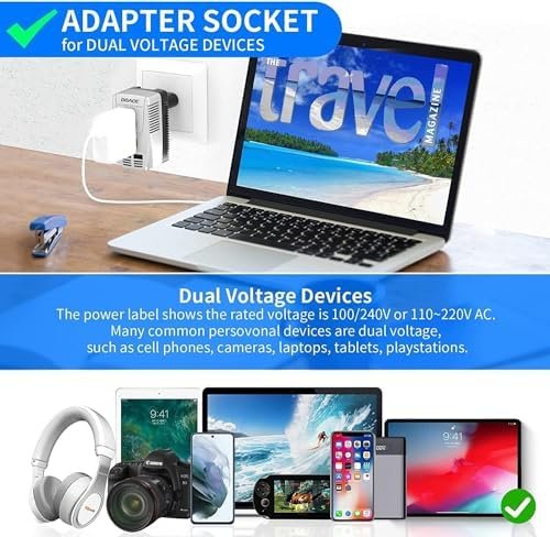 220V to 110V Converter, DOACE 2000W Travel Voltage Converter for Hair Dryer Stra... - Image 4