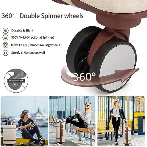 Luggage Sets 6 Piece with two Cosmetic Case, Expandable(Only 28 & 24") Hardside ... - Image 4