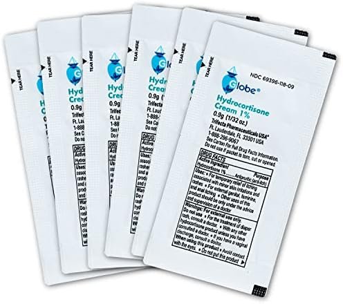 Globe (Box 25 Hydrocortisone 1% Maximum Strength Cream, (0.9g Packet) Anti-Itch ... - Image 5