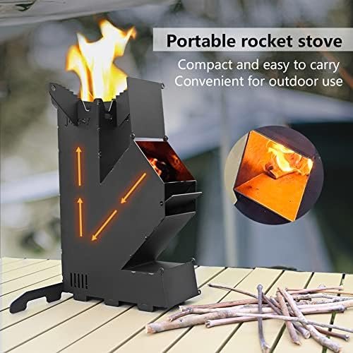 Rocket Stove Rocket Stove for Cooking Portable Wood Mini Burning Stove, Fire Cam... - Image 3