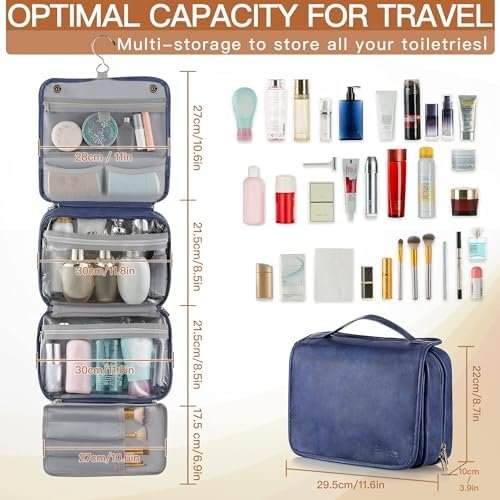 Elviros Toiletry Bag Hanging Travel Organizer for Men and Women, 3 in 1 Multifun... - Image 6