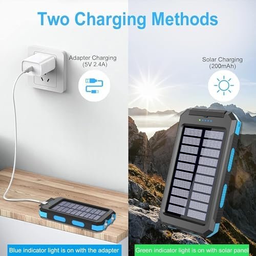 Solar Charger Power Bank, 38800mAh Portable Charger Fast Charger Dual USB Port B... - Image 4