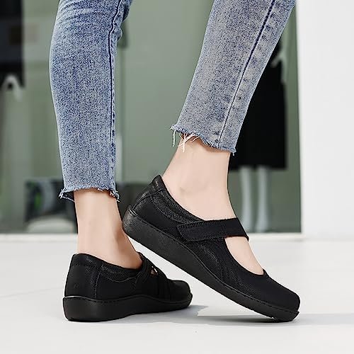 Women's Classic Comfort Mary Jane Flats Fashion Casual Dress Shoes Cute Closed T... - Image 8