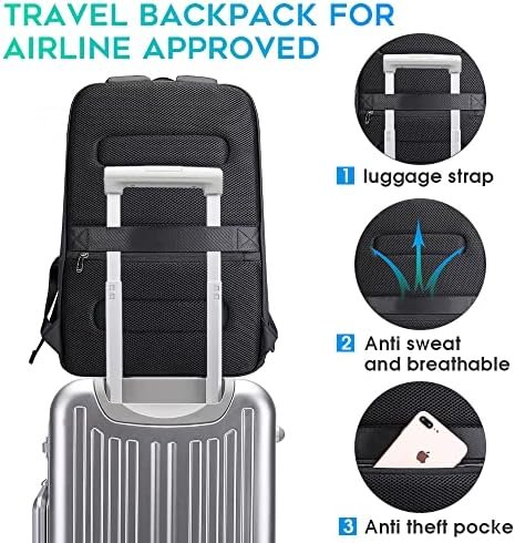 BANGE Business Smart Backpack Waterproof fit 15.6 Inch Laptop Backpack with USB ... - Image 5
