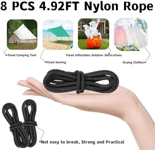 Tent Stakes Heavy Duty 8 inch Metal Tent Pegs, 25PCS Multiuse Camping Tent Acces... - Image 4