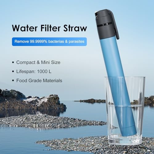 2pcs Outdoor Mini Water Filter Straw Emergency Portable Water Filtration System ... - Image 4
