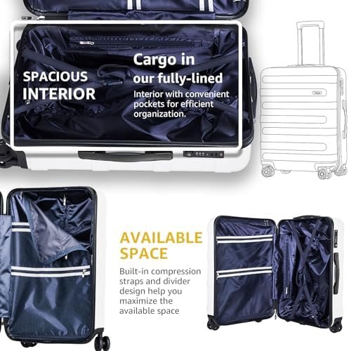 Tolino Carry on Luggage with Spinner Wheels, PC+ABS Hard Shell Suitcase - Built-... - Image 6