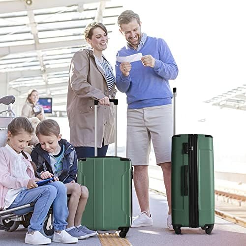 Merax Luggage Expandable Lightweight Spinner Suitcase with Corner Guards (Green1... - Image 8