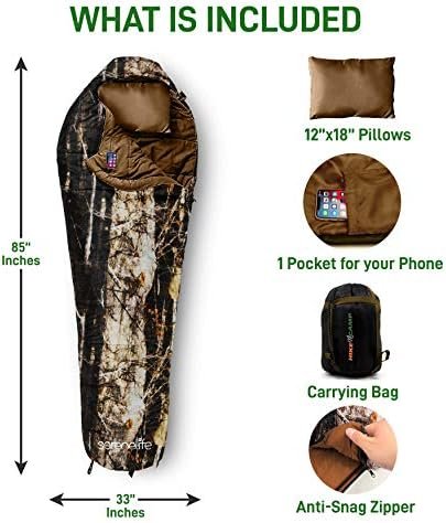 Backpacking Sleeping Bag Camping Gear - Mummy Sleeping Bag For Adults/Teens w/ P... - Image 4