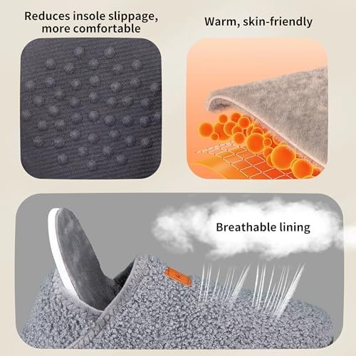 Women's Men's Fuzzy Fur Slippers Casual House Shoes Non Slip Barefoot Slipper So... - Image 4