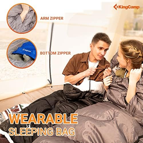 KingCamp Sleeping Bags for Adults, Wearable Sleeping Bags for Camping Backpackin... - Image 3