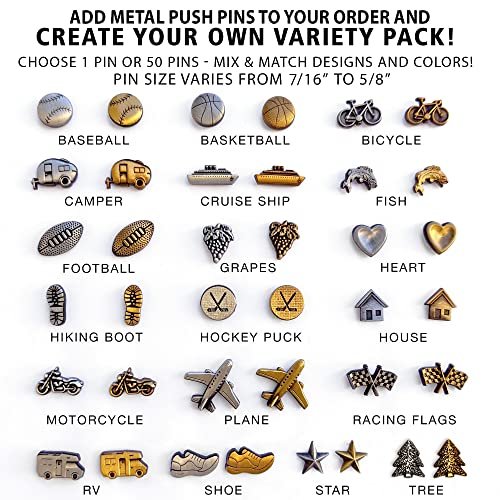 Holy Cow Canvas Personalized Push Pin World Map on Canvas with Rustic Woodgrain ... - Image 9