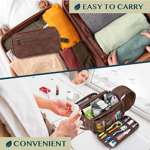 PAVILIA Toiletry Bag for Men Women, Mens Travel Bag Toiletries Organizer Case fo... - Image 8