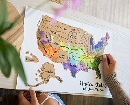 Scratch Your Travels United States of America (USA US) Watercolor Art Map 12x18i... - Image 10