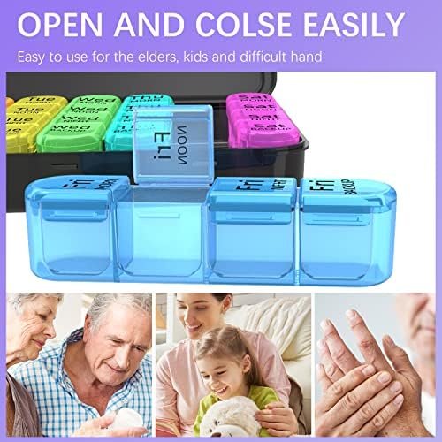 Odaro Weekly Pill Organizer 4 Times a Day, Daily Pill Box 7 Day, Large Travel Pi... - Image 3