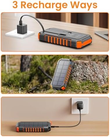 Riapow Solar Power Bank, 27000mah Wireless Battery Bank, 22.5W Fast Charging Por... - Image 9
