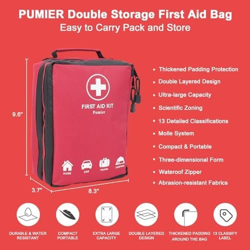 Home-Car-First-Aid-Kit-Camping-Essentials-Empty Bag, Labelled, Double Layer, Lar... - Image 3
