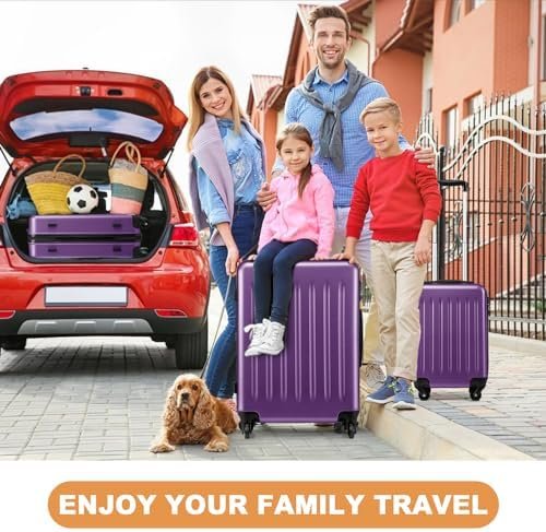 Kono Luggage Expandable(only 28") Suitcase Set 3Pcs + ABS Hardshell Suitcase wit... - Image 3