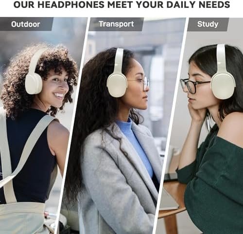 FIKDCMJBluetooth Headphones Over Ear,Wireless Headphones 12H Playtime and Noise ... - Image 7