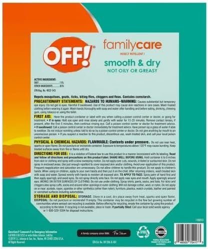 OFF! Familycare Smooth & Dry Insect Repellent Aerosol, Powder Dry Formula, Bug S... - Image 5