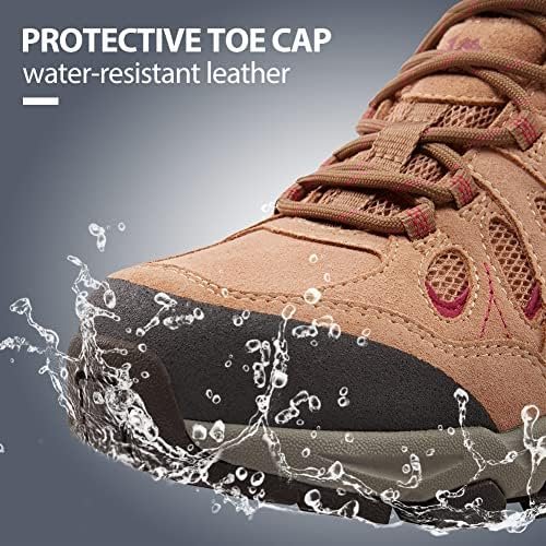 CAMEL CROWN Women's Hiking Shoes Outdoor Leather Breathable Lightweight Sneaker ... - Image 4