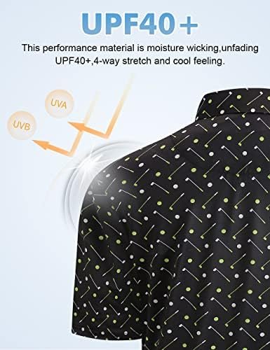 Hodaweisolp Golf Shirts for Men Dry Fit Print Moisture Wicking Performance Short... - Image 3