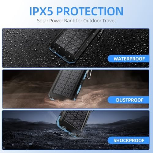 Solar Charger, 38800mAh Power Bank, Portable Charger Fast Charger Dual USB Port ... - Image 4
