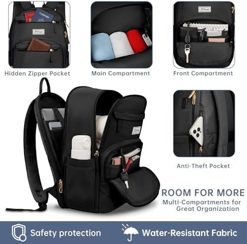 ETRONIK Travel Backpack for Women, 15.6 Inch Anti Theft Laptop Backpack with USB... - Image 5