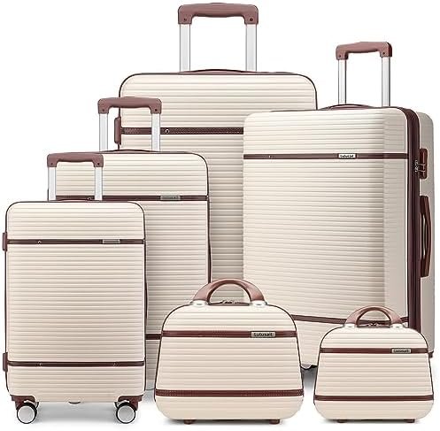 Luggage Sets 6 Piece with two Cosmetic Case, Expandable(Only 28 & 24") Hardside ... - Image 2