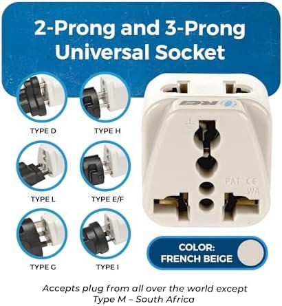 OREI USA to UK, UAE, Hong Kong & More (Type G) Travel Adapter Plug - 2 in 1 - CE... - Image 4
