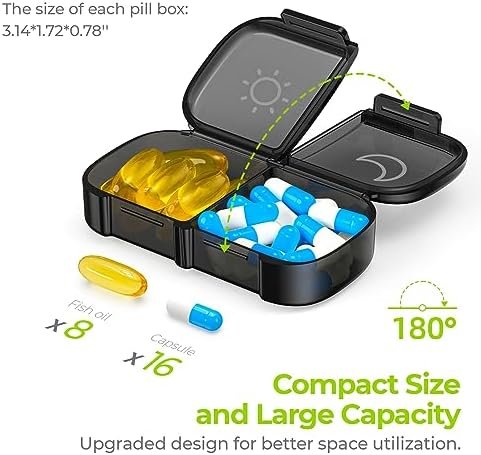 AUVON Canvas Bag XL Weekly Pill Organizer 2 Times a Day, Travel Pill Box 7 Day w... - Image 3