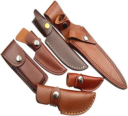 Pu Leather Hiking Pouch Belt Knife Sheath Snap Fastener Hunt Holder Pocket for T... - Image 8