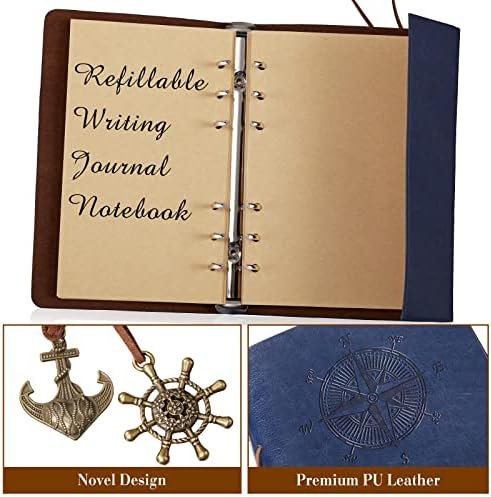 Epakh 4 Pack Leather Writing Journal Notebook Refillable Notebooks A6 Travel Jou... - Image 5