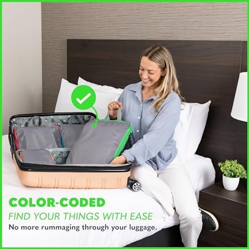 Compression Packing Cubes Travel, 4 Set/6 Set Packing Cubes for Carry on Suitcas... - Image 3