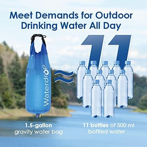Waterdrop Gravity Water Bag for Camping, Travel, Backpacking, Hiking and Emergen... - Image 6