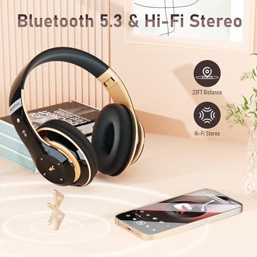 Bluetooth Headphones Over Ear, 6S Wireless Headphones Wired with 6 EQ Modes, 40 ... - Image 7