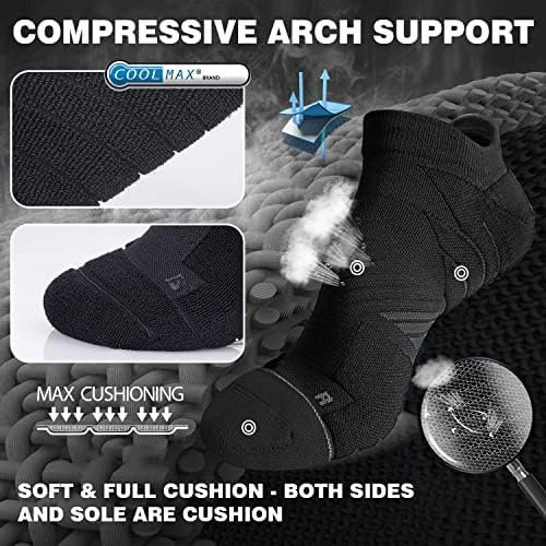 Hylaea No Show Running Athletic Anti-Blister Wicking Coolmax Socks, Seamless Ant... - Image 6