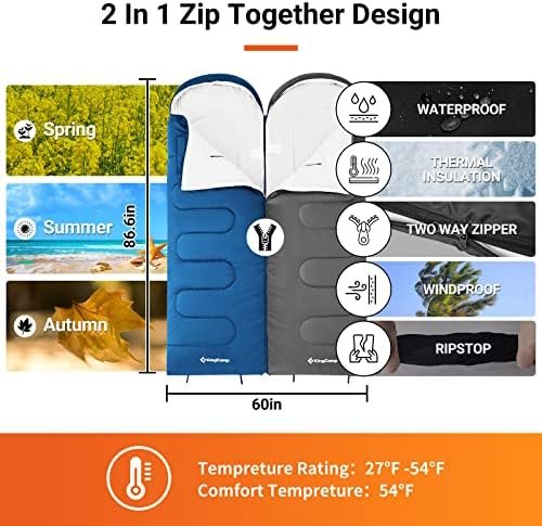KingCamp Sleeping Bags for Adults, Wearable Sleeping Bags for Camping Backpackin... - Image 6