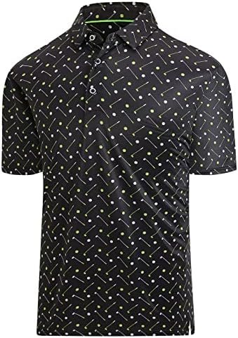 Hodaweisolp Golf Shirts for Men Dry Fit Print Moisture Wicking Performance Short... - Image 2