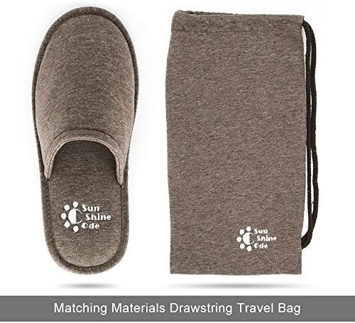 Sunshine Code Men's Memory Foam Cotton Washable Slippers with Matching Travel Ba... - Image 4