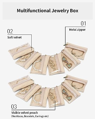 Vlando Travel Jewelry Bags,Jewelry Storage,Jewelry Travel Organizer Case for Wom... - Image 5