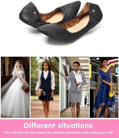 Women’s Ballet Flat Shoes Comfortable Dress Shoes Pointed Toe Slip On Ballerina ... - Image 7