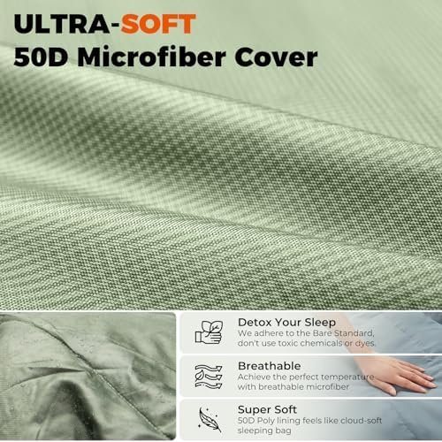 KingCamp Ultralight Down Sleeping Bag, 650 FP Compact Cold Weather 3-4 Season Sl... - Image 9