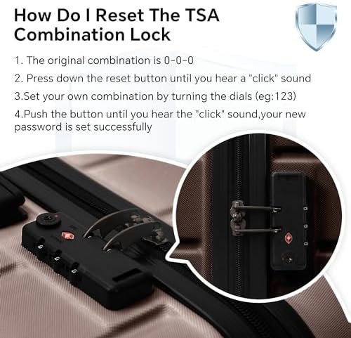 HOUAGI Luggage 4 Piece Sets,Luggage Set with Spinner Wheels and TSA Lock,Carry o... - Image 6